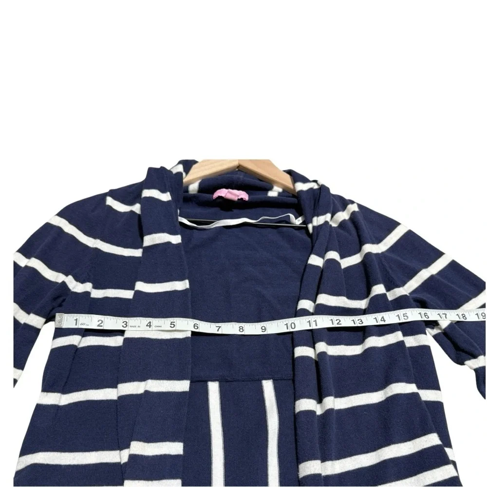 Lilly Pulitzer Stripe Open Cardigan Style‎ 33619 Size L Cotton Colorblock Hem